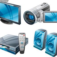高質感數碼產品與家居用品矢量素材 現代生活的設計利器